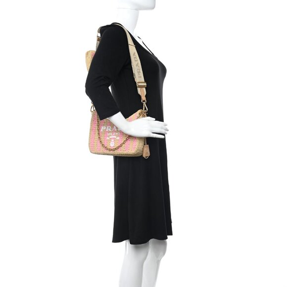 Yarn Raffia Effect Crochet Striped Re-Edition 2005 Shoulder Bag - Picture 3 of 6